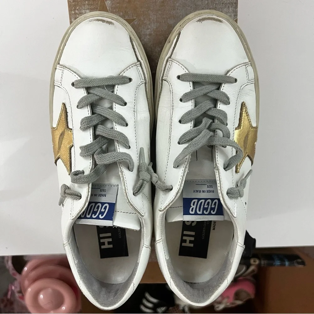 Golden Goose Hi-Star with Metallic Gold Star - Picture 5 of 10